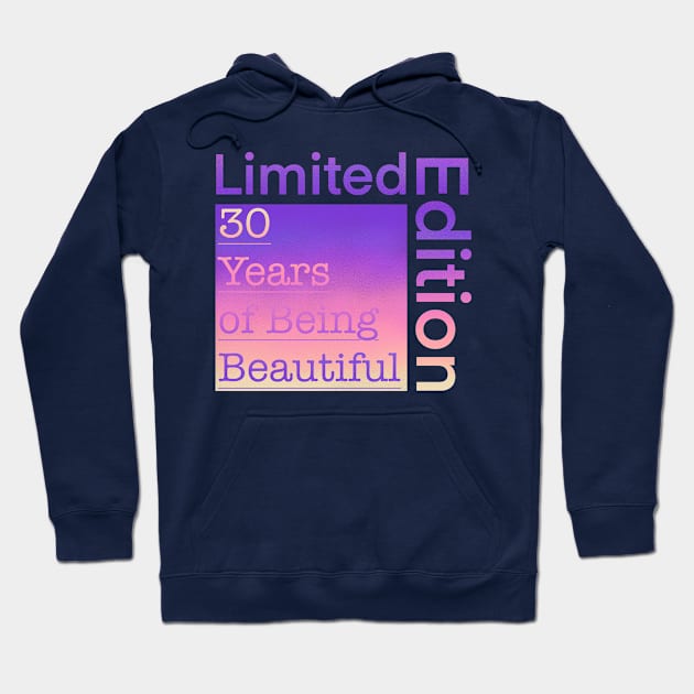 30 Year Old Gift Gradient Limited Edition 30th Retro Birthday Hoodie by Designora